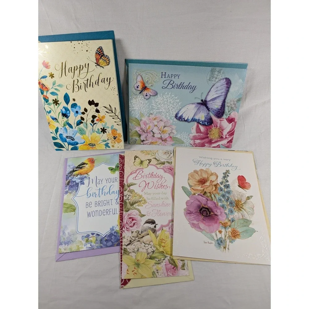 Assorted Birthday Greeting Cards With Colorful Matching Envelopes Lot Of 14